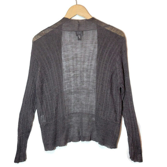 Eileen Fisher Linen Cardigan Sweater Lightweight Brown Gray Classic Summer M - Picture 6 of 14